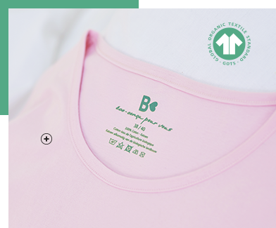 Tee-shirt pyjama rose imprimé col rond manches courtes éco-responsable coton bio Oeko-Tex® pas cher - Blancheporte