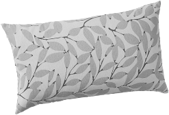 Kussenhoes in wit en grijs met bladerenprint - set van 2 - OEKO-TEX® - goedkoop - Blancheporte