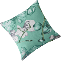 Groene kussenhoes met bloemenprint - set van 2 COLOMBINE® - goedkoop - Blancheporte
