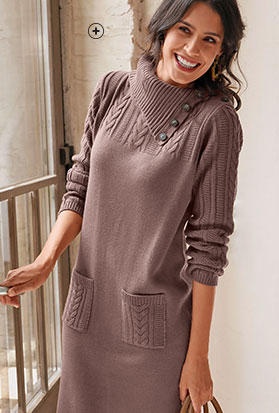 Tomette trui-jurk voor dames in kabeltricot goedkoop - Blancheporte