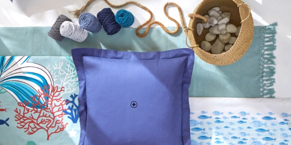 Blauw bedlinnen van 100% katoen Stella Colombine® met strandinspiratie, goedkoop | Blancheporte
