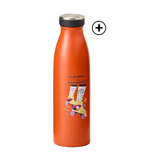 Praktische, oranje isotherme drinkles in inox met inhoud 500 ml, goedkoop | Blancheporte x Lulu la Nantaise