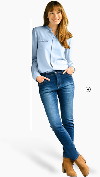 Rechte jeans, eco-ontwerp met laserverwassing