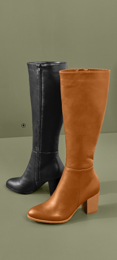 Hoge, zwarte boots voor dames met hak, goedkoop | Blancheporte