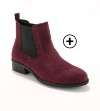 Elastische chelsea boots voor dames met perforaties in pruim splitleer, goedkoop | Blancheporte