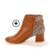 Bruine boots voor dames in 2 materialen met pied-de-poule en gesp, goedkoop | Blancheporte
