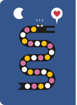 1-persoons bedlinnen voor kids met slangenmotief in blauw katoen, goedkoop | Collectie Blancheporte x LEM