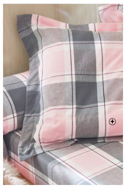 Linge de lit Scott Colombine® à carreaux rose flanelle tissé teint OEKO-TEX® pas cher - Blancheporte
