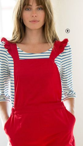 Rode damessalopette met strookje aan de bretellen, goedkoop | Blancheporte